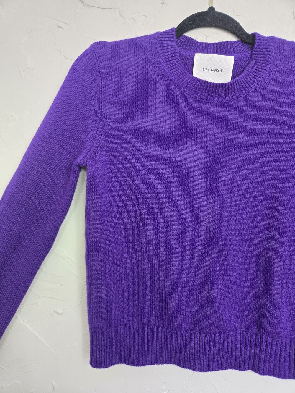 Lisa Yang Cashmere Bright Purple Crewneck Sweater, XS - Picture 5 of 9